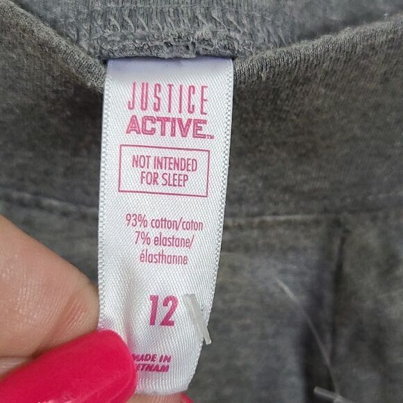 Justice Girls 12 LOVE Logo Legging Heather Gray Casual Stretch Pant Green Blue - Picture 6 of 7